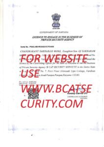 BCAT SECURITY HARYANA PSARA LICENSE